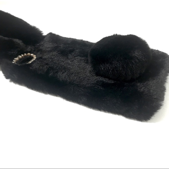 FREE PEOPLE iPhone 6/6S/7/8/SE2 Black Fur Floppy Bunny Ears Cute Phone C… - Picture 8 of 8